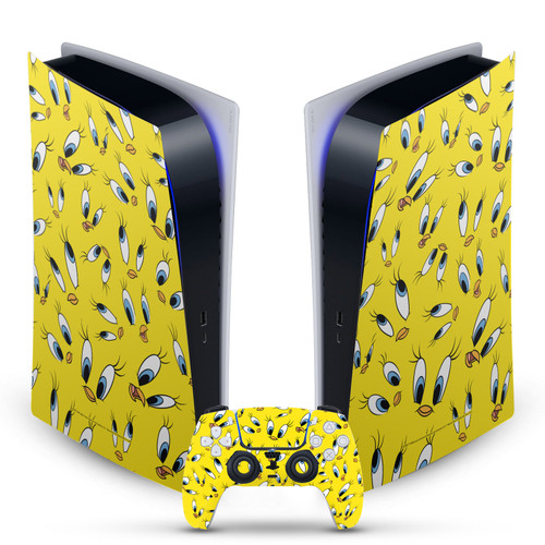 Looney Tunes Graphics and Characters Tweety Pattern Vinyl Sticker Skin Decal Cover for Sony PS5 Digital Edition Bundle