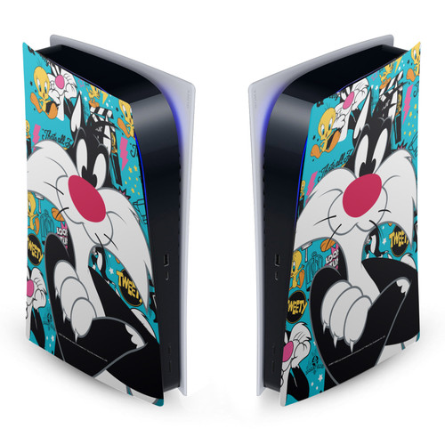 Looney Tunes Graphics and Characters Sylvester The Cat Vinyl Sticker Skin Decal Cover for Sony PS5 Digital Edition Console