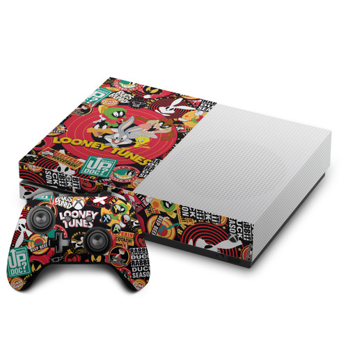 Looney Tunes Graphics and Characters Sticker Collage Vinyl Sticker Skin Decal Cover for Microsoft One S Console & Controller