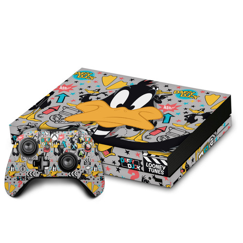 Looney Tunes Graphics and Characters Daffy Duck Vinyl Sticker Skin Decal Cover for Microsoft Xbox One X Bundle