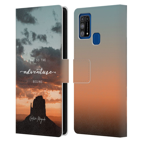 Nature Magick So The Adventure Begins Quote Desert Leather Book Wallet Case Cover For Samsung Galaxy M31 (2020)