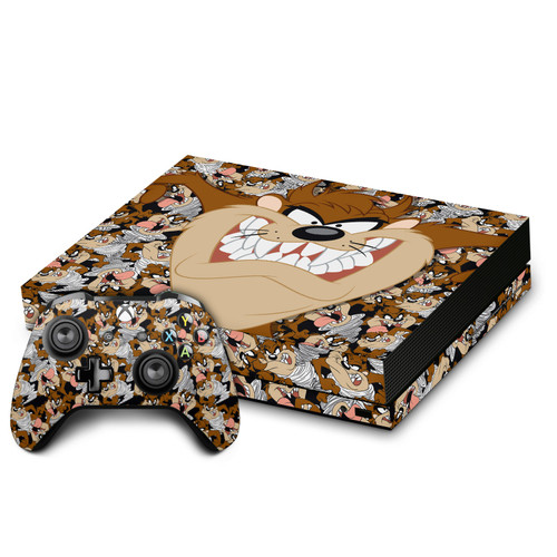 Looney Tunes Graphics and Characters Tasmanian Devil Vinyl Sticker Skin Decal Cover for Microsoft Xbox One X Bundle