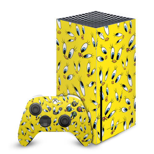 Looney Tunes Graphics and Characters Tweety Pattern Vinyl Sticker Skin Decal Cover for Microsoft Series X Console & Controller