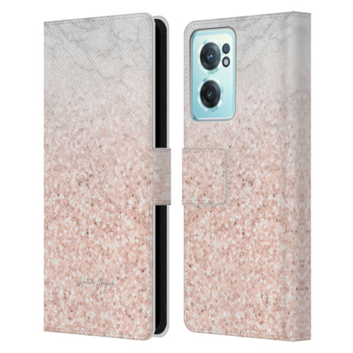 Nature Magick Rose Gold Marble Glitter Rose Gold Sparkle 2 Leather Book Wallet Case Cover For OnePlus Nord CE 2 5G