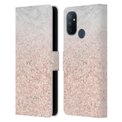 Nature Magick Rose Gold Marble Glitter Rose Gold Sparkle 2 Leather Book Wallet Case Cover For OnePlus Nord N100