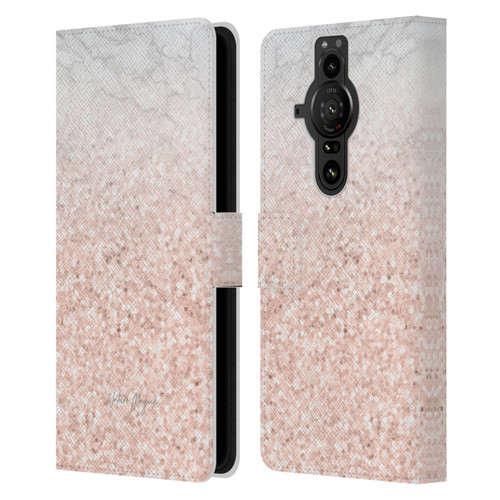 Nature Magick Rose Gold Marble Glitter Rose Gold Sparkle 2 Leather Book Wallet Case Cover For Sony Xperia Pro-I