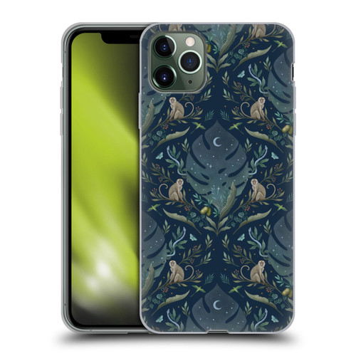 Episodic Drawing Art Monkey Tropical Light Pattern Soft Gel Case for Apple iPhone 11 Pro Max