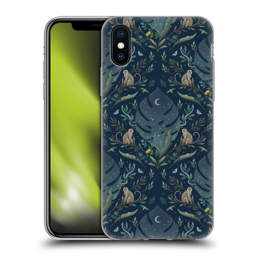 Episodic Drawing Art Monkey Tropical Light Pattern Soft Gel Case for Apple iPhone X / iPhone XS