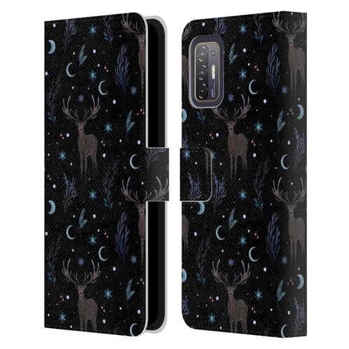 Episodic Drawing Art Winter Deer Pattern Leather Book Wallet Case Cover For HTC Desire 21 Pro 5G
