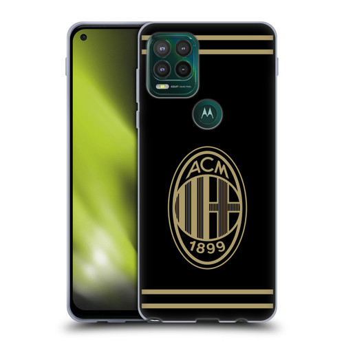 AC Milan Crest Black And Gold Soft Gel Case for Motorola Moto G Stylus 5G 2021