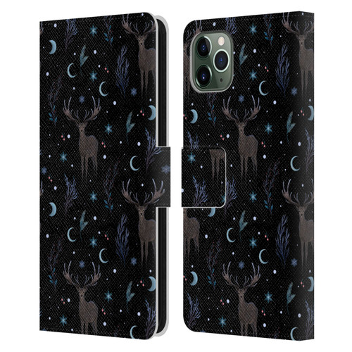 Episodic Drawing Art Winter Deer Pattern Leather Book Wallet Case Cover For Apple iPhone 11 Pro Max