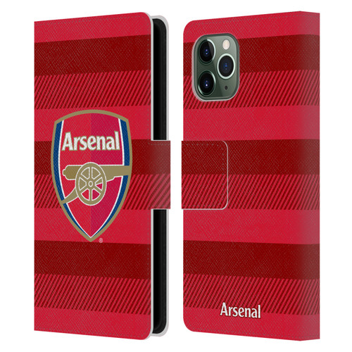 Arsenal FC Crest 2 Training Red Leather Book Wallet Case Cover For Apple iPhone 11 Pro