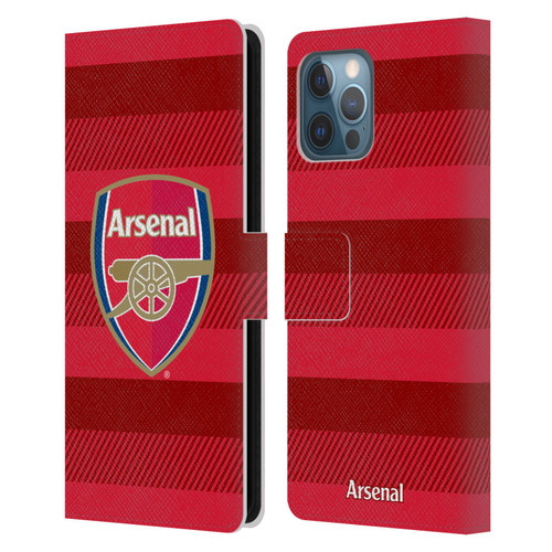 Arsenal FC Crest 2 Training Red Leather Book Wallet Case Cover For Apple iPhone 12 Pro Max