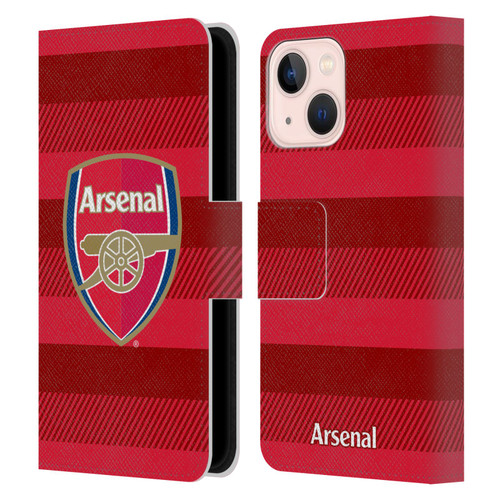 Arsenal FC Crest 2 Training Red Leather Book Wallet Case Cover For Apple iPhone 13 Mini