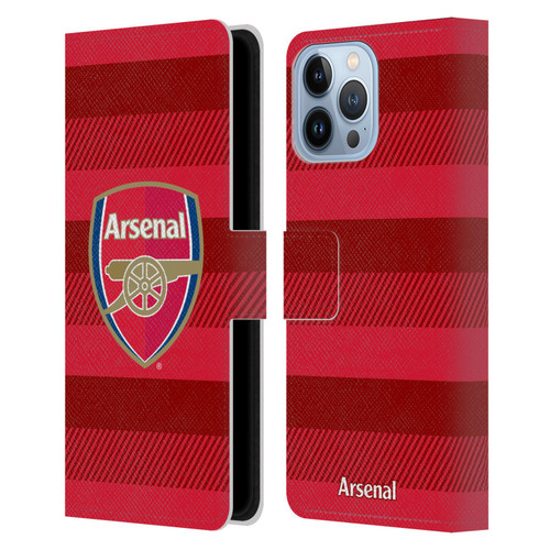 Arsenal FC Crest 2 Training Red Leather Book Wallet Case Cover For Apple iPhone 13 Pro Max