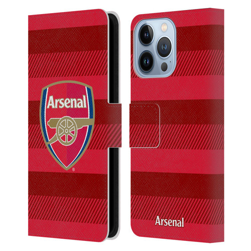 Arsenal FC Crest 2 Training Red Leather Book Wallet Case Cover For Apple iPhone 13 Pro