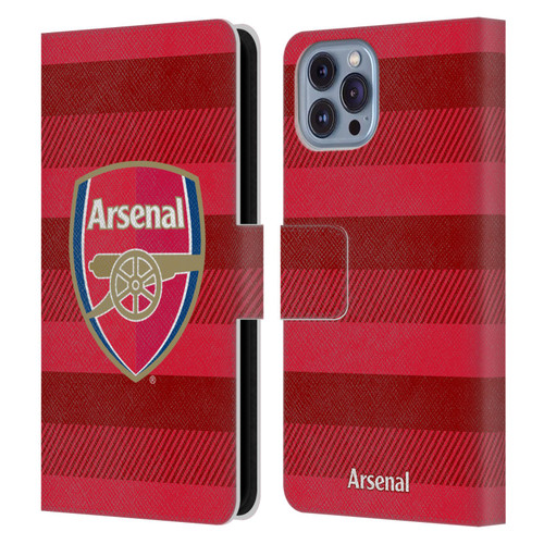 Arsenal FC Crest 2 Training Red Leather Book Wallet Case Cover For Apple iPhone 14