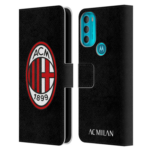 AC Milan Crest Full Colour Red Leather Book Wallet Case Cover For Motorola Moto G71 5G