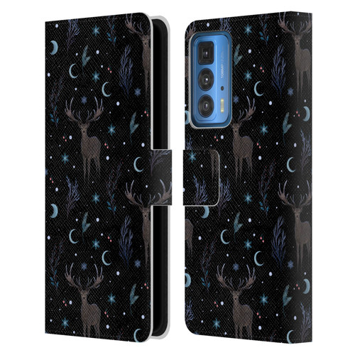 Episodic Drawing Art Winter Deer Pattern Leather Book Wallet Case Cover For Motorola Edge 20 Pro