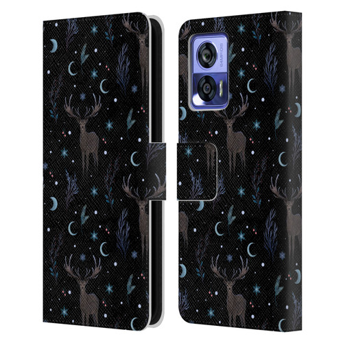 Episodic Drawing Art Winter Deer Pattern Leather Book Wallet Case Cover For Motorola Edge 30 Neo 5G