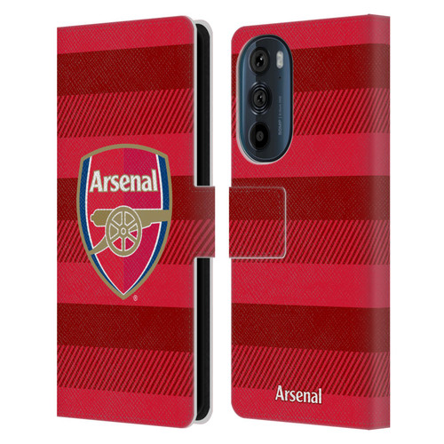 Arsenal FC Crest 2 Training Red Leather Book Wallet Case Cover For Motorola Edge 30