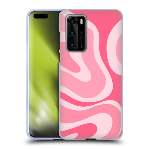 Kierkegaard Design Studio Art Modern Liquid Swirl Candy Pink Soft Gel Case for Huawei P40 5G