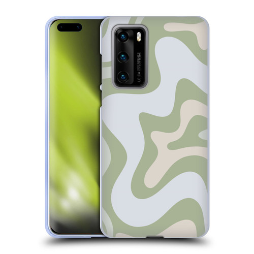 Kierkegaard Design Studio Art Retro Swirl Abstract Sage Soft Gel Case for Huawei P40 5G