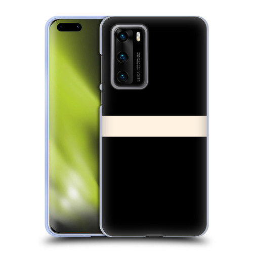 Kierkegaard Design Studio Art Stripe Minimalist Black Cream Soft Gel Case for Huawei P40 5G