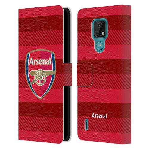 Arsenal FC Crest 2 Training Red Leather Book Wallet Case Cover For Motorola Moto E7