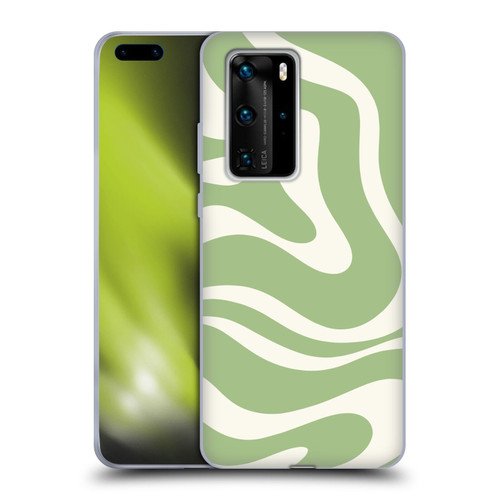 Kierkegaard Design Studio Art Modern Liquid Swirl in Sage Soft Gel Case for Huawei P40 Pro / P40 Pro Plus 5G