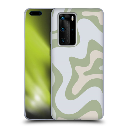 Kierkegaard Design Studio Art Retro Swirl Abstract Sage Soft Gel Case for Huawei P40 Pro / P40 Pro Plus 5G