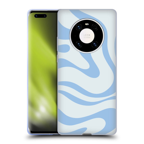 Kierkegaard Design Studio Art Blue Abstract Swirl Pattern Soft Gel Case for Huawei Mate 40 Pro 5G