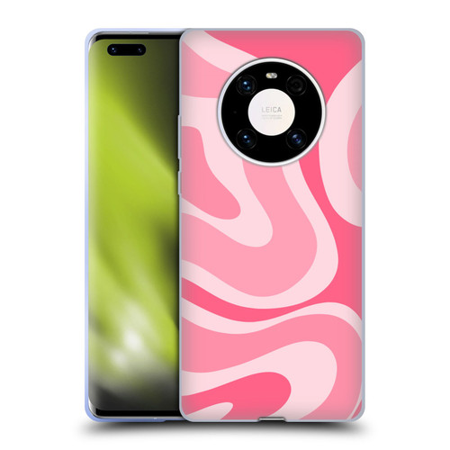 Kierkegaard Design Studio Art Modern Liquid Swirl Candy Pink Soft Gel Case for Huawei Mate 40 Pro 5G