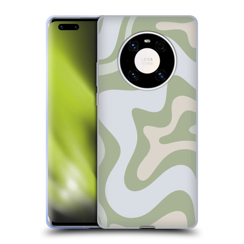 Kierkegaard Design Studio Art Retro Swirl Abstract Sage Soft Gel Case for Huawei Mate 40 Pro 5G