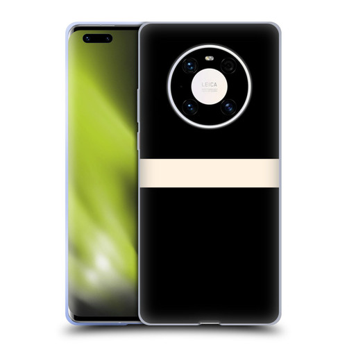 Kierkegaard Design Studio Art Stripe Minimalist Black Cream Soft Gel Case for Huawei Mate 40 Pro 5G