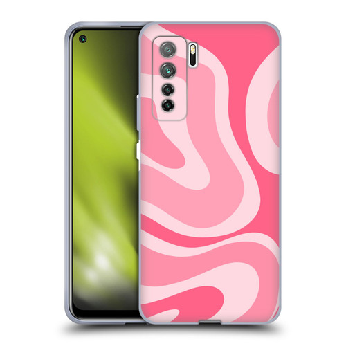 Kierkegaard Design Studio Art Modern Liquid Swirl Candy Pink Soft Gel Case for Huawei Nova 7 SE/P40 Lite 5G