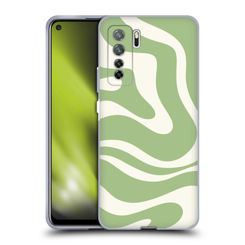 Kierkegaard Design Studio Art Modern Liquid Swirl in Sage Soft Gel Case for Huawei Nova 7 SE/P40 Lite 5G