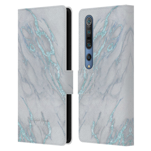 Nature Magick Marble Metallics Blue Leather Book Wallet Case Cover For Xiaomi Mi 10 5G / Mi 10 Pro 5G