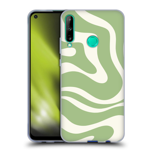 Kierkegaard Design Studio Art Modern Liquid Swirl in Sage Soft Gel Case for Huawei P40 lite E