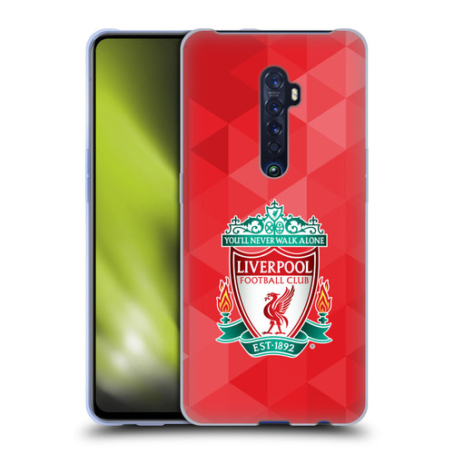 Liverpool Football Club Crest 1 Red Geometric 1 Soft Gel Case for OPPO Reno 2