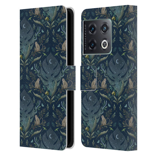 Episodic Drawing Art Monkey Tropical Light Pattern Leather Book Wallet Case Cover For OnePlus 10 Pro