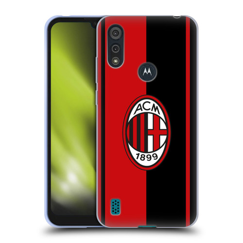 AC Milan Crest Red And Black Soft Gel Case for Motorola Moto E6s (2020)
