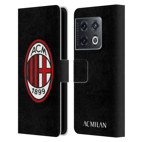 AC Milan Crest Full Colour Red Leather Book Wallet Case Cover For OnePlus 10 Pro