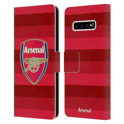 Arsenal FC Crest 2 Training Red Leather Book Wallet Case Cover For Samsung Galaxy S10+ / S10 Plus