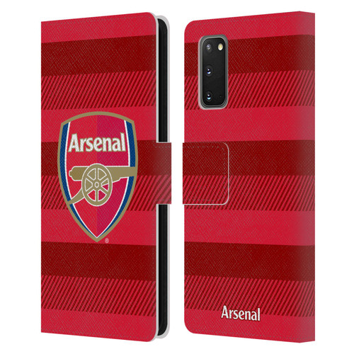 Arsenal FC Crest 2 Training Red Leather Book Wallet Case Cover For Samsung Galaxy S20 / S20 5G