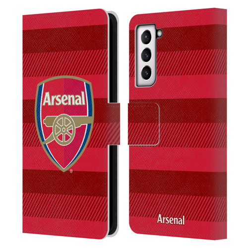 Arsenal FC Crest 2 Training Red Leather Book Wallet Case Cover For Samsung Galaxy S21 5G