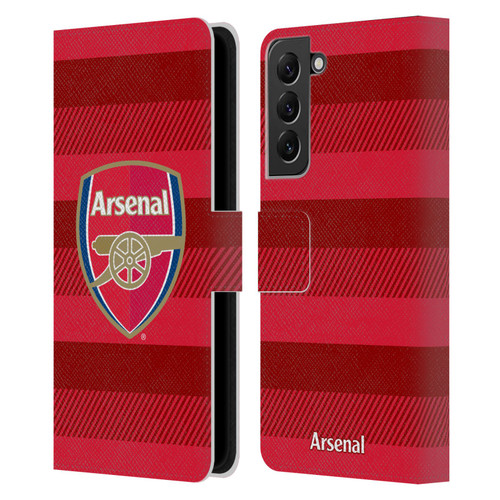 Arsenal FC Crest 2 Training Red Leather Book Wallet Case Cover For Samsung Galaxy S22+ 5G