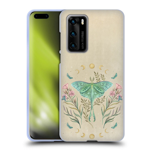 Episodic Drawing Illustration Animals Moth, Butterflies, & Flowers Soft Gel Case for Huawei P40 5G