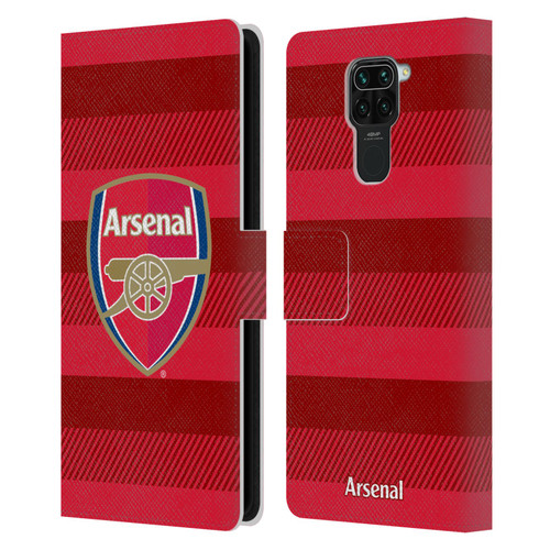 Arsenal FC Crest 2 Training Red Leather Book Wallet Case Cover For Xiaomi Redmi Note 9 / Redmi 10X 4G