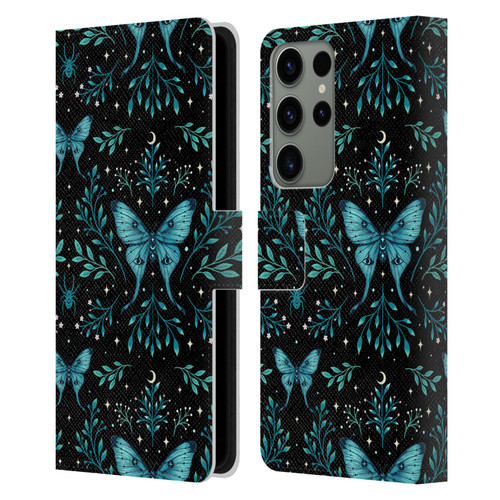 Episodic Drawing Art Butterfly Pattern Leather Book Wallet Case Cover For Samsung Galaxy S23 Ultra 5G
